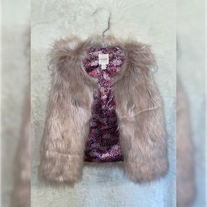 Rose Gold/Pink Faux Fur Vest